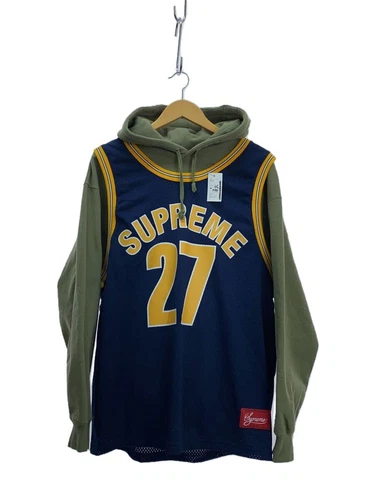 Supreme 21ss/BASKETBALL JERSEY SWEAT À CAPUCHE/Hoodie/LL/Coton/KHK