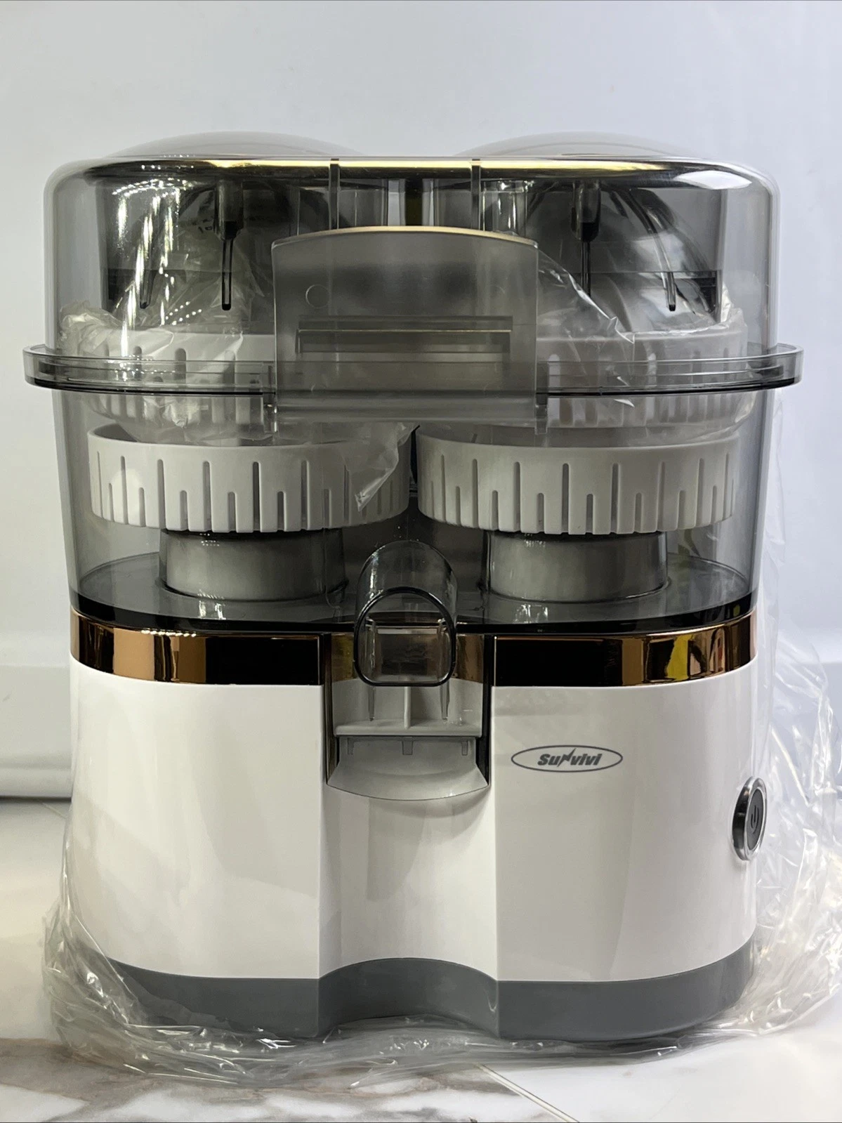 Electric Dual-Head Citrus Juicer with Cleaning Brush - Easy to Use & Clean
