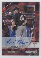 2020 Panini Prizm Draft Picks Burgundy Cracked Ice 4/12 Levi Thomas Auto 0c2