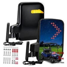 Universal Golf Cart Side Mirrors Rear View Mirror with Turn Signal Light for