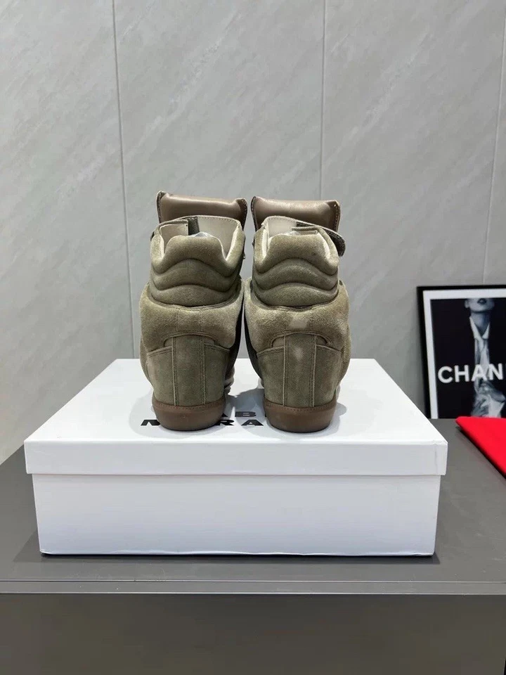 Zapatilla deportiva de caña alta inspirada en Isabel Marant verde militar 1:1 Foto 2 de 4