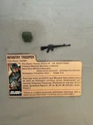Vintage 1982 G.I. Joe GRUNT v1 Original File Card, M-16 Rifle & Backpack ARAH