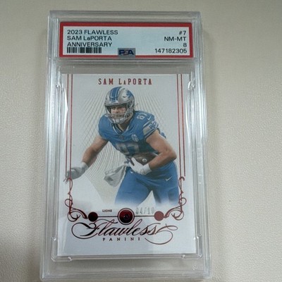 Panini 2023 Flawless Anniversary Sam LaPorta Ruby /10 #7 Detroit Lions PSA 8