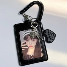 Kpop Photocard Holder PU Leather Card Sleeve Keychain Album Game Card Case Cover