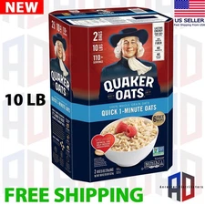 QUAKER OATS Quick 1-Minute Oatmeal Non-GMO Total 10 lbs FRESH!! FREE SHIP!!