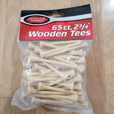 Athletic Works Golf Tees Wooden 2 3/4 inch 65 Count Natural Color NEW
