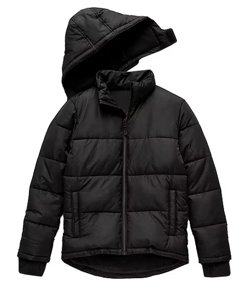 Boy's Water Resistant Fleece Lined Removable Hood Quilted Puffer Jacket - L
