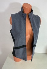 Ibex Blue Merino Wool Vest Made in USA Full Zip Sleeveless Women's Small
