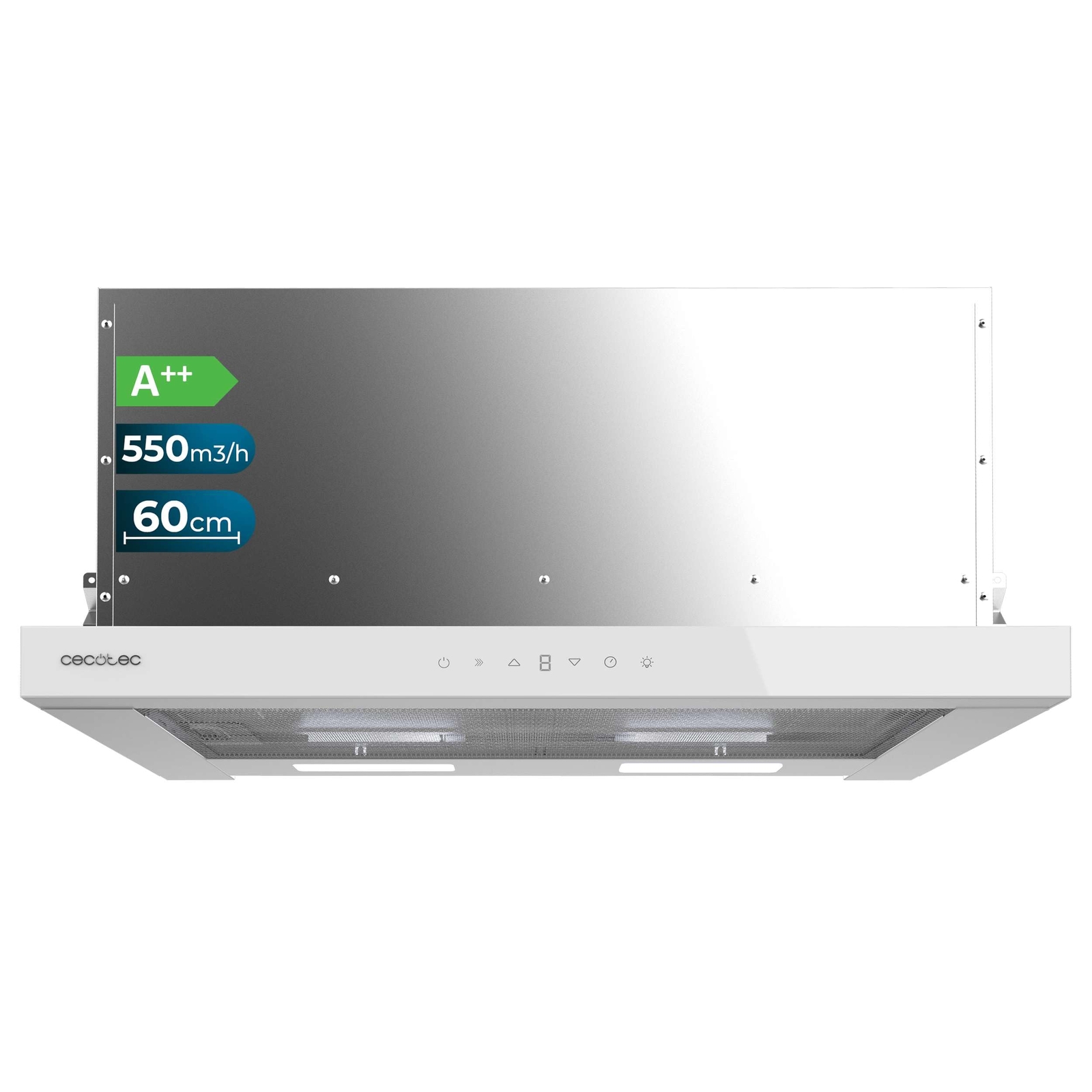 Cecotec Cappa Telescopica 60 cm Flux TLT 605500 White Black A++. Motore (c7Q)