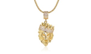 HK-Women-039-s-Lion-Head-Pendant-Necklace-Charm-Golden-Chain-Choker-Nobby-Birthday