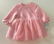 Toddler Long Sleeve Tulle Pink Dress Heart Size 18 Months New/W/Tags Cat  Jack