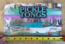 Plastic Green Pickle Tongs. Picker Upper, Great for Pickles, Olives, Hot Peppers