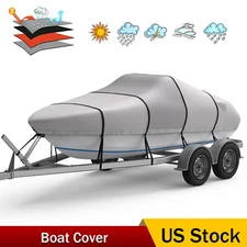 1200D Waterproof Trailerable Boat Cover V-Hull for 17-19ft/20-22ft Heavy Duty