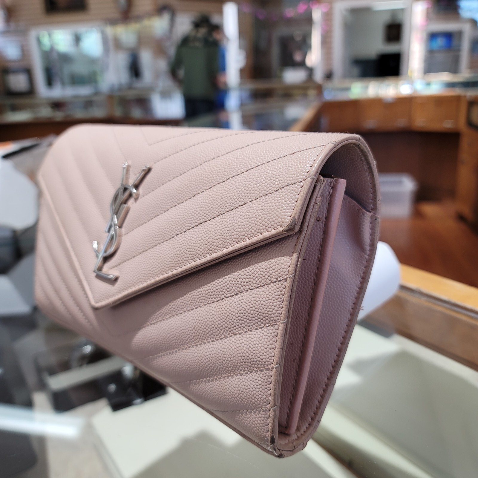 SAINT LAURENT Portafoglio monogramma ysl chevron