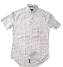 New Mens U.S. POLO ASSN. Slim Fit Short Sleeve Button Up Casual /White SMALL 46