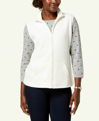 Karen Scott Petite Fleece Zip-Front 