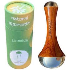 Face Acupoint Kansa Wand Massager With Teak Wood Handle For Detoxification
