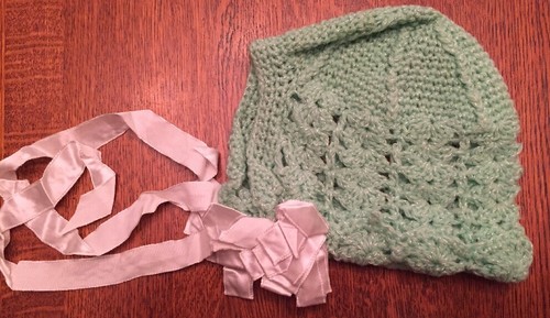 Maglione vintage bambino neonato fatto a mano all'uncinetto cofano 1 stivaletto verde - Foto 8 di 10