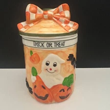 Trick Or Trick Panware Home Essentials Pumpkins Bats Ghost Lidded Halloween Jar