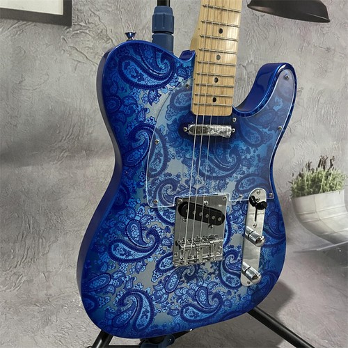 Chitarra elettrica personalizzata Blue Paisley TL corpo solido pickup S-S hardware cromato - Foto 4 di 8