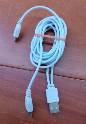 White 2 in 1 Multi Function USB Charging Cable Universal Cell Phone Cord, 6 Feet