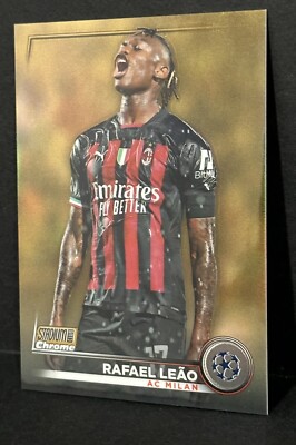 2022-23 Topps Stadium Club Chrome UCL AC Milan Rafael Leao Gold