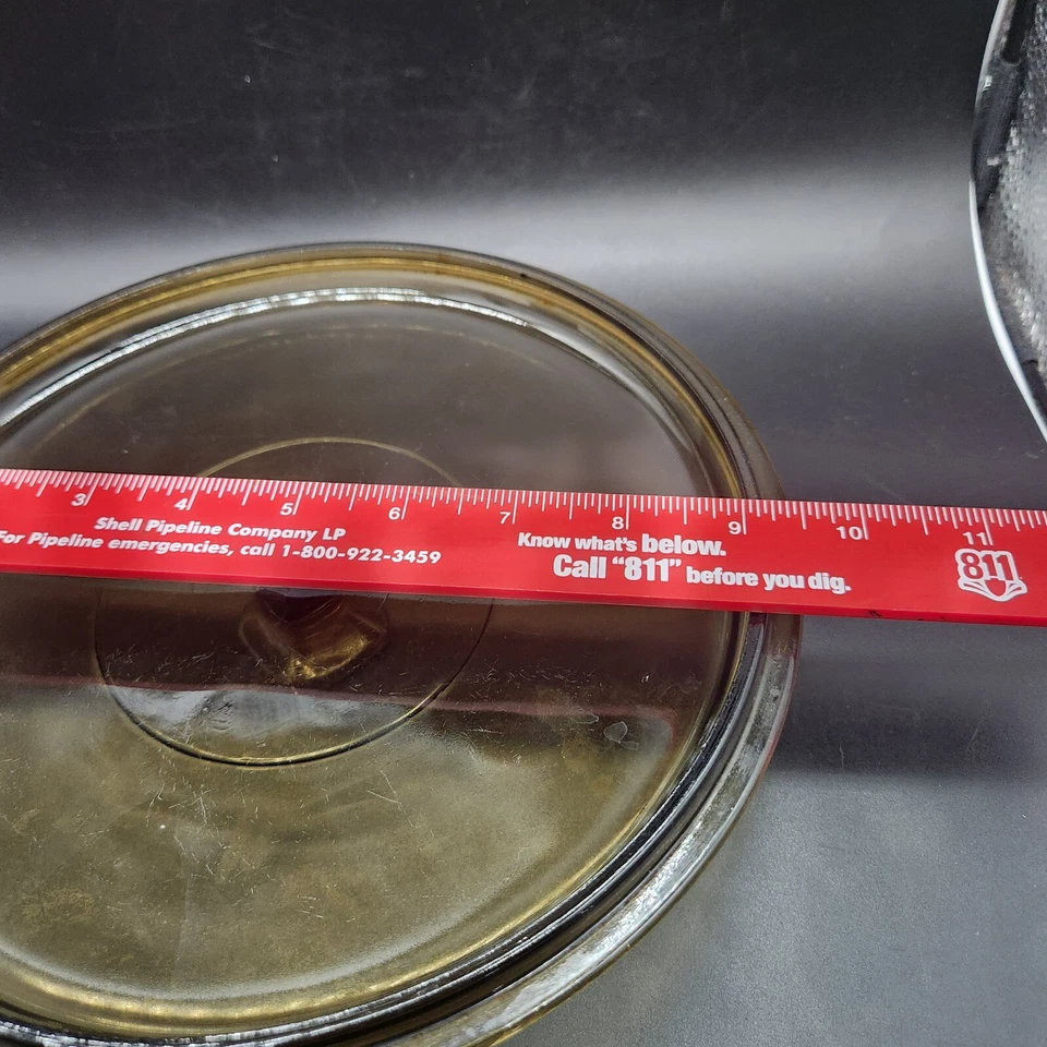 Vintage Anchor Ovenware Round Casserole Dish Lid Brown Glass 1037 USA LID ONLY - Image 3 of 4