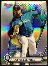 2019 Bowman's Best Baseball REFRACTOR ROOKIE RC #34 JUSTUS SHEFFIELD