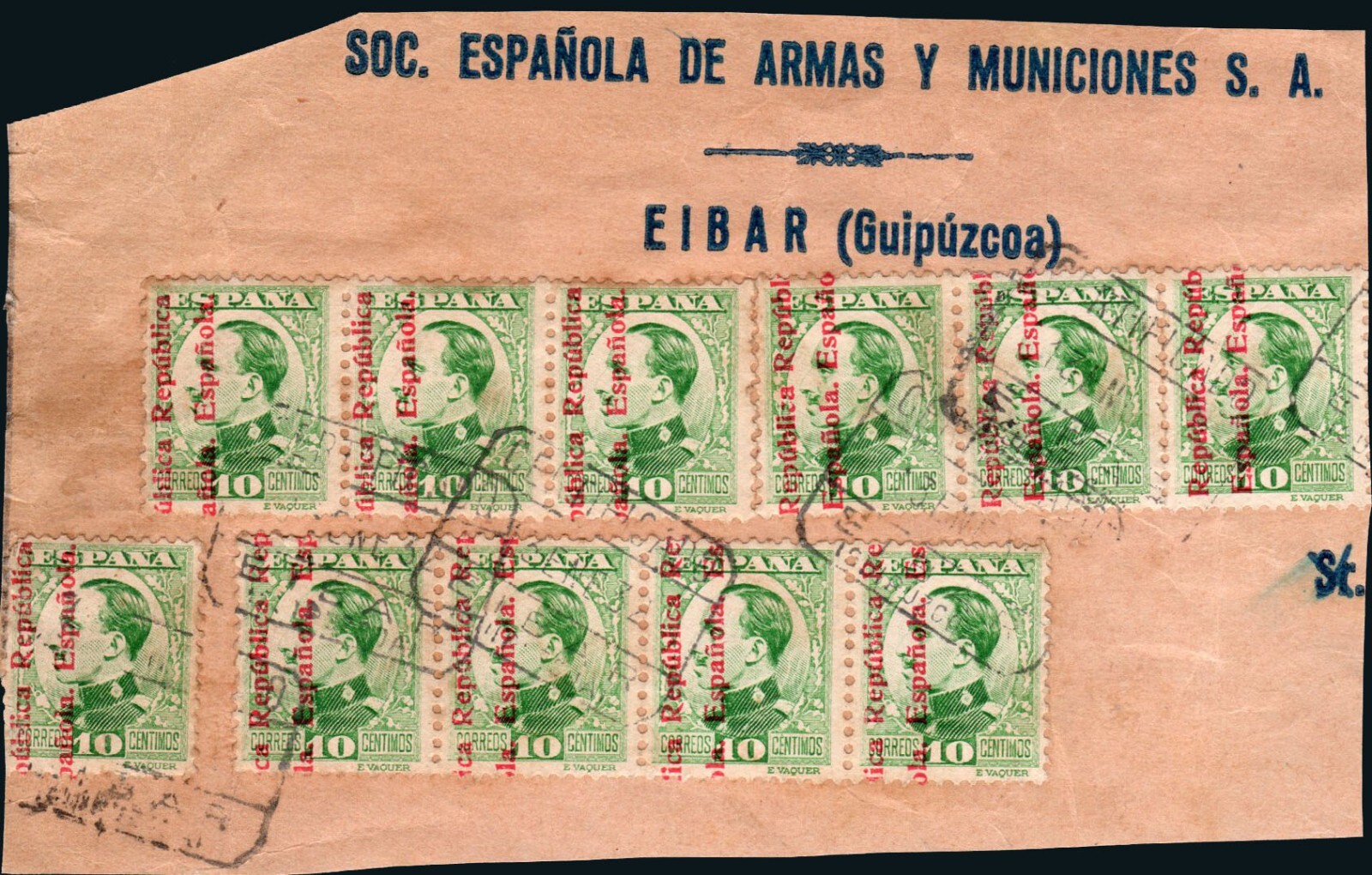 Guipúzcoa - Edi o 595 (11) - Fragmento Mat "Certificado Eibar 31/Ene./32"