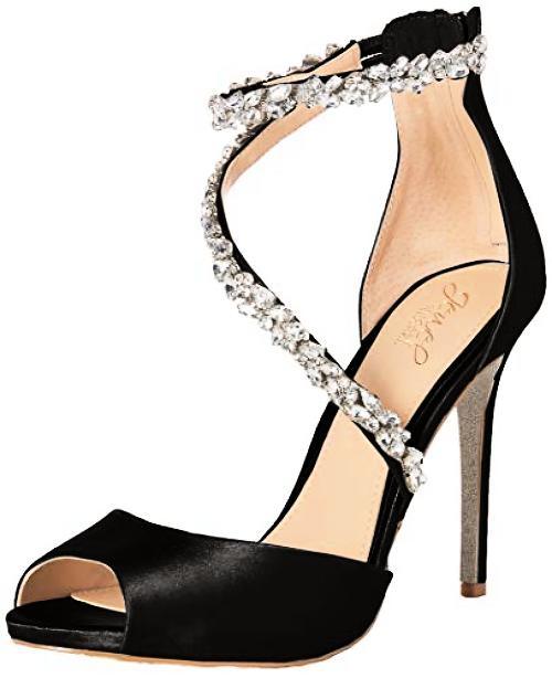 badgley mischka black evening shoes