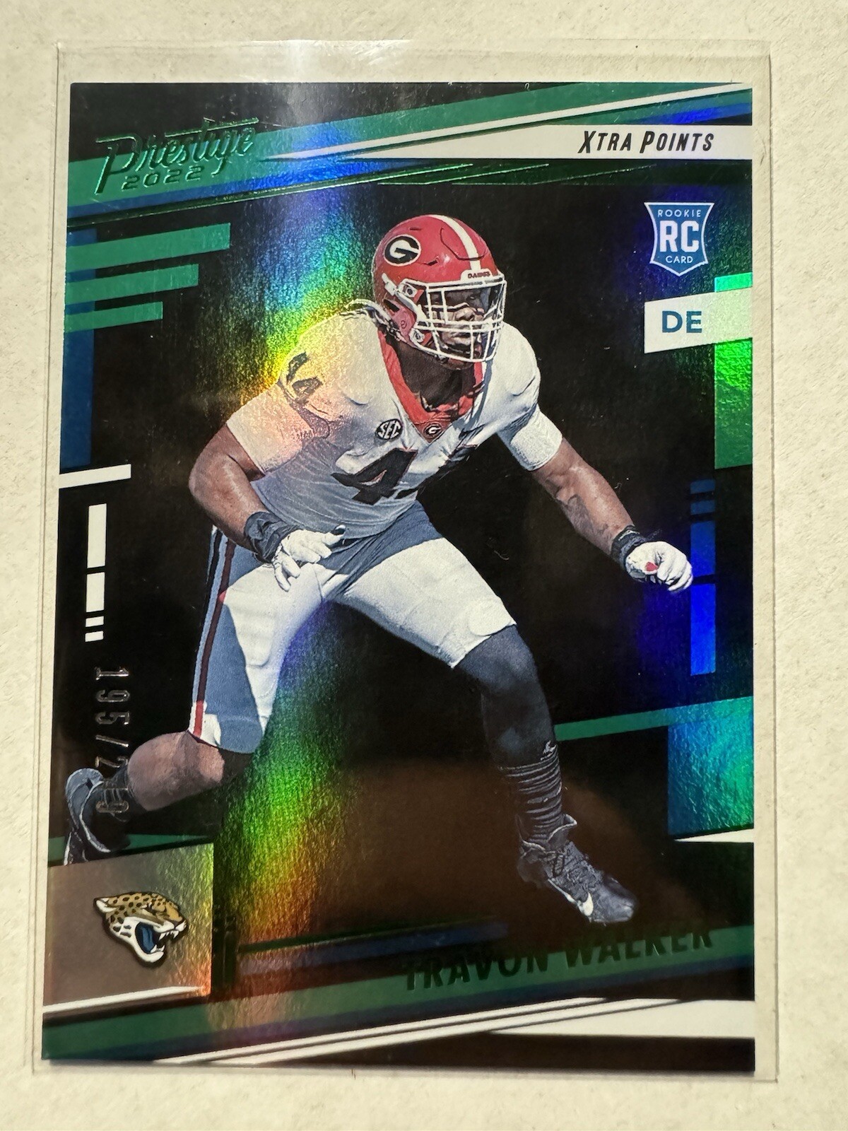 Travon Walker 2022 Panini Prestige #337 Green Xtra Points 195/249 Rookie RC Jags