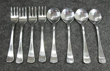 8 Pieces Stainless Flatware 18/0 Indonesia 4 Small Forks 4 Small Spoons