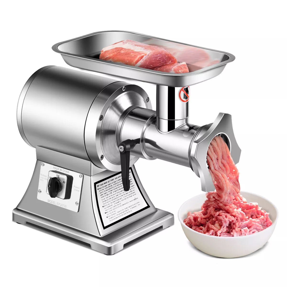 Barton 1 HP Stainless Steel Industrial Portable Electric Meat Grinder Mincer Sausage Stuffer