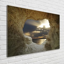 Quadro in vetro quadri da parete stampa su vetro 100x70 decorazione paesaggi grotta marina