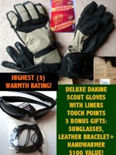 NWT ULTRA WARM STONE/KHAKI DAKINE SCOUT SKI/SNOWBOARD GLOVES W/LINER BONUSES-XL