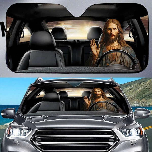Jesus Car Sun Shade, Jesus Auto Sunshade