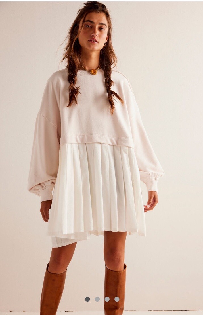 Толстовка Free People Eleanor с плиссированным низом и оборками Delicacy Combo M НОВАЯ
