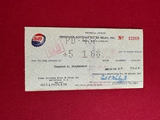 1968, PEPSI Cola, Bottling Company Check (Cap Logo) Scarce / Vintage