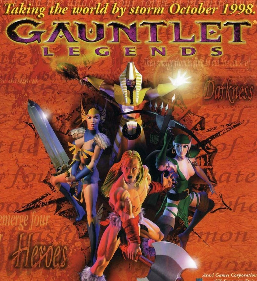 Gauntlet Legends Arcade FLYER Original 1998 NOS Video Game Art
