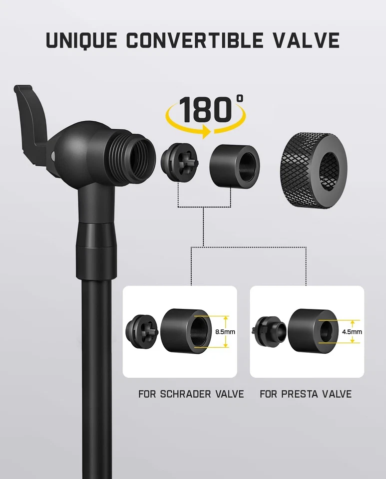 Adaptador de manguera de bomba de aire Fanttik, manguera de extensión para válvula Schrader y Presta Foto 2 de 4