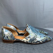 Franco Sarto Toby Size 5.5 Medium Pointed Toe Loafers Animal Print Blue Airy