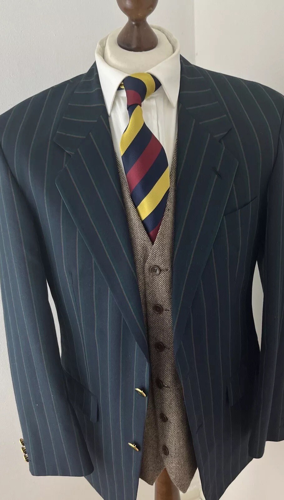 FILA Giacca blazer canottaggio Centaur 38R blu verde a righe mod anni 60 vintage