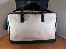 Coach Tan Canvas with Black Leather Hampton Weekender Bag