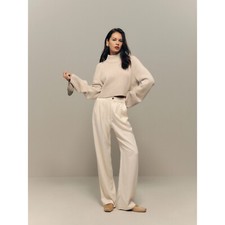BNWT REFORMATION Mason Petites Pant Oyster 6P Light Beige
