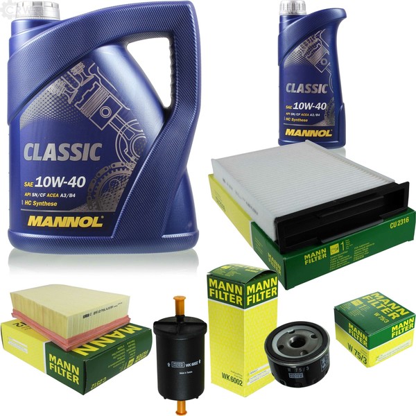 MANN-FILTER Inspektionspaket Mannol 6L Classic 10W-40 FüR Renault Megane Ii-image