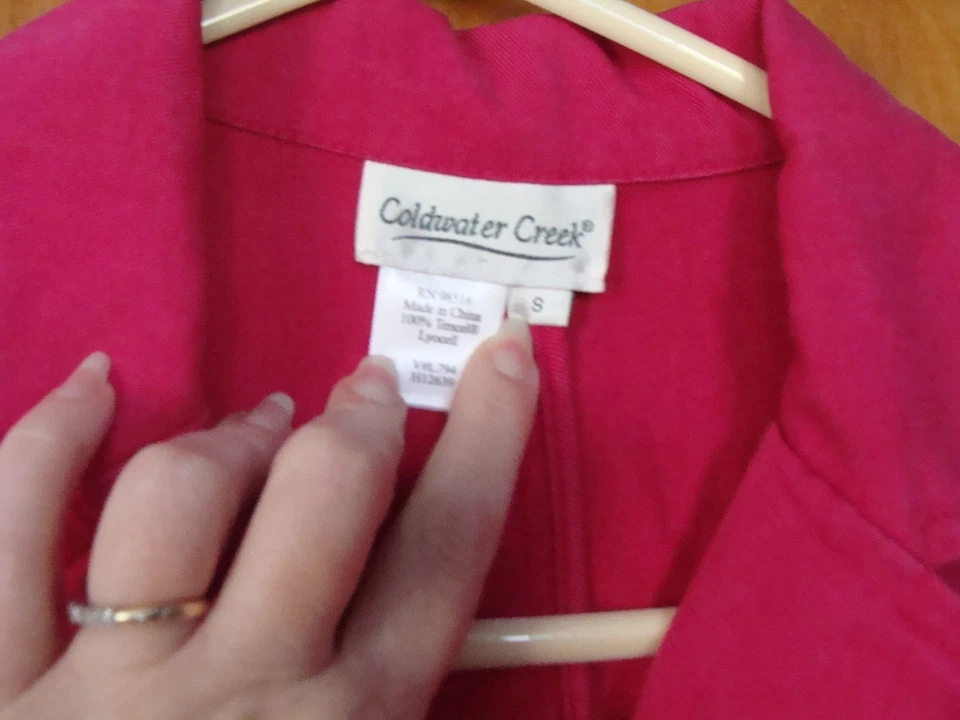 Blazer COLDWATER CREEK 3 Botones Magenta Denim Suave Talla S Carrera Informal Foto 2 de 3