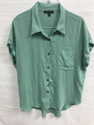 Moa Moa Top polo Women s Medium green short sleeve