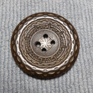 Antique Goodyear 1849 51 New York Hard Rubber Picture Button
