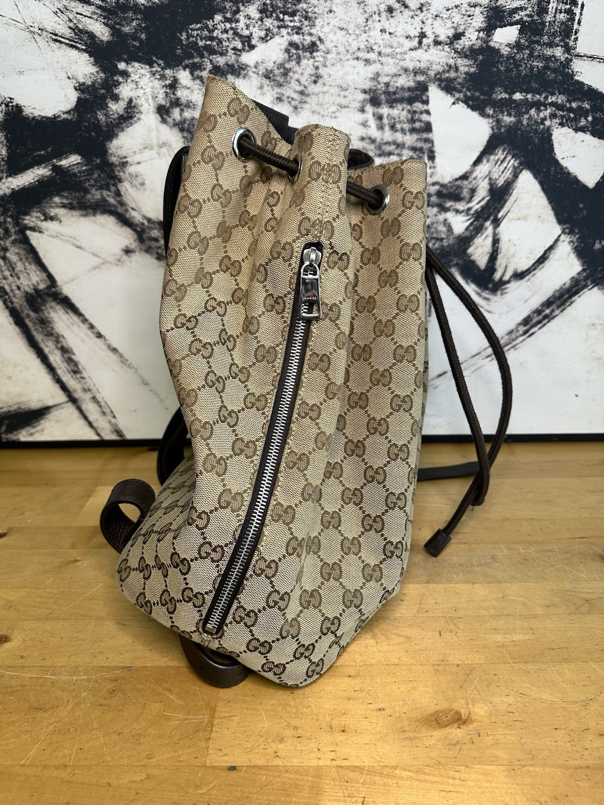 Gucci GG Supreme Drawstring Backpack 449175/62706… - image 3