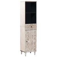 Badezimmerschrank Schmal Massivholz Mango Weiß 38 X 33,5 X 160 Cm
